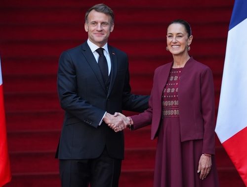 Recibe Presidenta Claudia Sheinbaum a su homólogo de Francia, Emmanuel Macron en Palacio Nacional