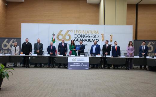 Poder Legislativo de Guanajuato recibe el Paquete Fiscal del Estado para el 2026