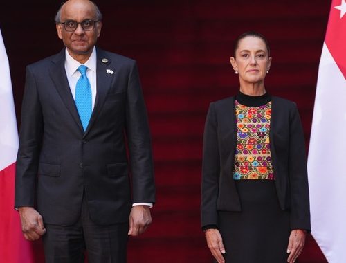 Recibe Presidenta Claudia Sheinbaum a su homólogo de la República de Singapur, Tharman Shanmugaratnam, en Palacio Nacional