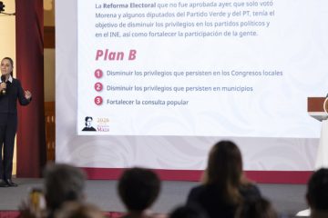 Claudia Sheinbaum enviará Plan B de Reforma Electoral para disminuir privilegios en congresos locales, municipios y fortalecer la consulta popular