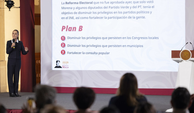 Claudia Sheinbaum enviará Plan B de Reforma Electoral para disminuir privilegios en congresos locales, municipios y fortalecer la consulta popular