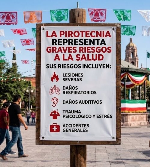 Llaman a población a evitar el uso de pirotecnia durante las Fiestas Patrias