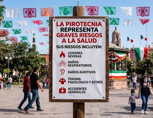 Llaman a población a evitar el uso de pirotecnia durante las Fiestas Patrias